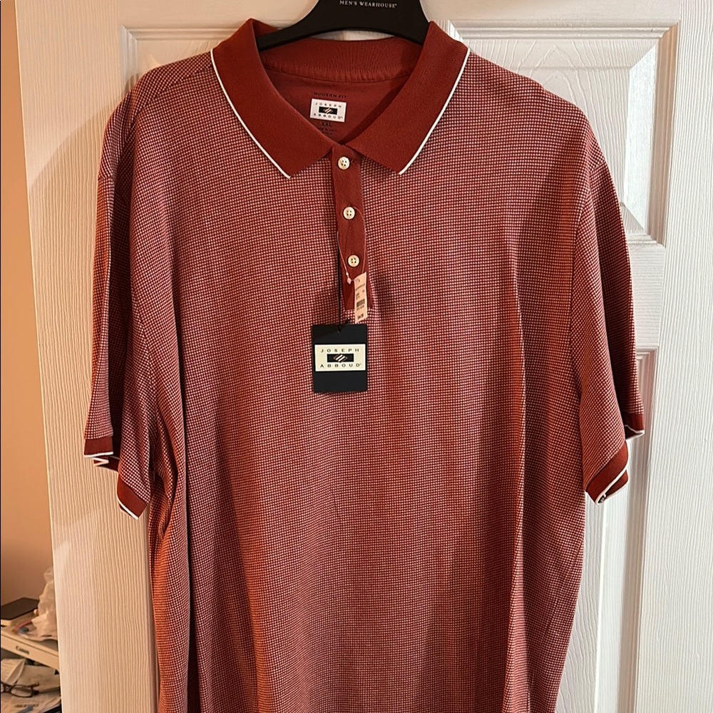 Joseph Abboud Men's Rust Polo Shirt